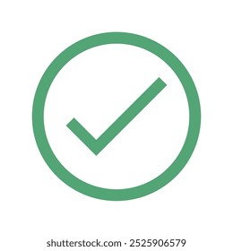 Marca de verificación icono que indica permiso o certificación. Símbolo de garrapata perfecto para negocios, oficina, carteles y Sitios web. Ilustración vectorial.