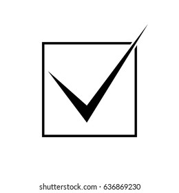 Check mark icon. Isolated. Flat design. Vector illustration.