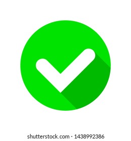 Check Mark Icon isolated on white background. Green symbol flat style for your web site design and logo, app, UI. Vector illustration