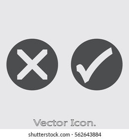 Check mark icon isolated sign symbol and flat style for app, web and digital design. Vector illustration.