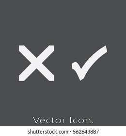 Check mark icon isolated sign symbol and flat style for app, web and digital design. Vector illustration.