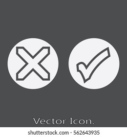 Check mark icon isolated sign symbol and flat style for app, web and digital design. Vector illustration.