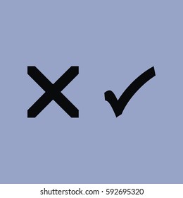 Check mark icon isolated sign symbol and flat style for app, web and digital design. Vector illustration.