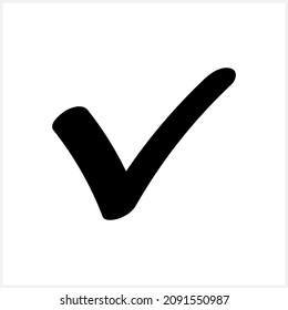 Check mark icon isolated. Stencil Vector stock illustration. EPS 10