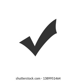 Check mark icon isolated. Tick symbol. Flat design. Vector Illustration