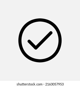 Marcar icono en el estilo de línea sobre lo esencial, usar para presentación de aplicaciones móviles del sitio web