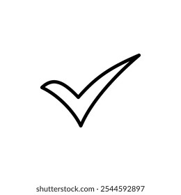 Diseño de logotipo de icono de marca de verificación. Marca de graduación y símbolo