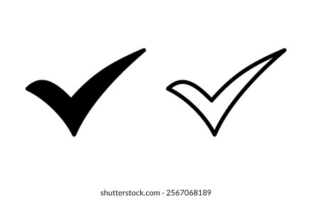 Check mark icon logo design. Tick mark sign and symbol