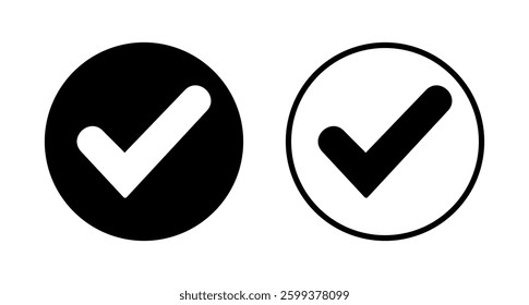 Check mark icon logo design. Tick mark sign and symbol
