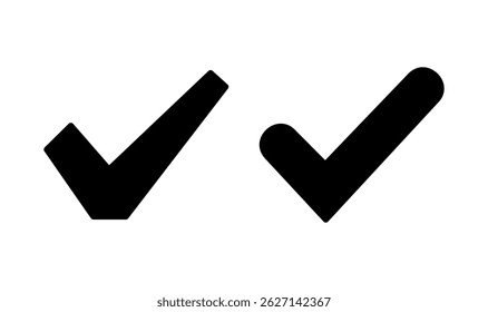 Diseño de logotipo de icono de marca de verificación. Marca de graduación y símbolo