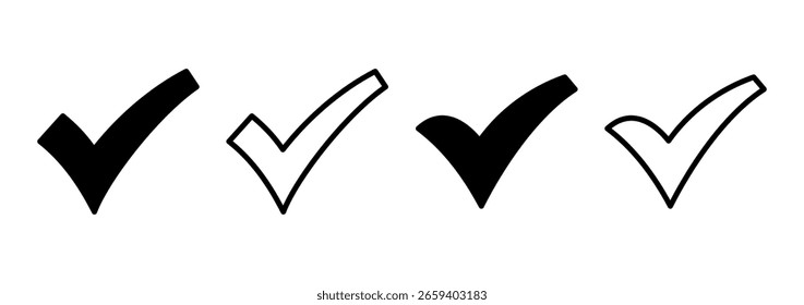 Check mark icon logo design. Tick mark sign and symbol