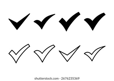 Logo-Design für Häkchensymbol. Markierungszeichen und -symbol