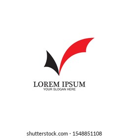 check mark icon logo element illustration.check mark symbol design.check mark conception.can be used in web and mobile-vector