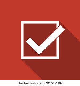check mark icon with long shadow