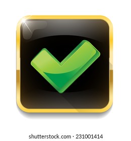 check mark icon With long shadow over app button