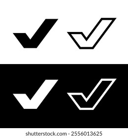 Check mark icon. Marks: "Accepted", "Approved", "Yes", "Correct", "Good", "Correct choice", "Task completed", "Voting". Test question symbol.