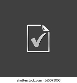 check mark icon in metallic grey color style. Events organizer reminder