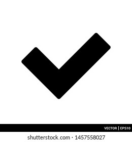 Check mark icon minimalist vector illustration