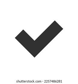 Check mark icon. Monochrome black and white symbol