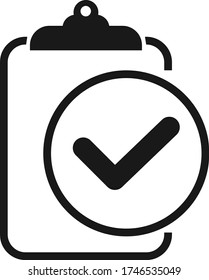 Check mark icon on clipboard  