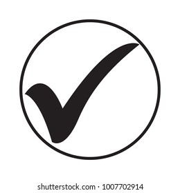 Check mark icon on white background. Tick sign for web and design. Tick design element vector illustration. Tick icon