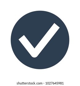 Check mark icon on white background. Vector illustration