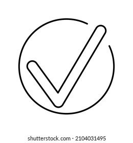 check mark icon on white background, vector illustration.