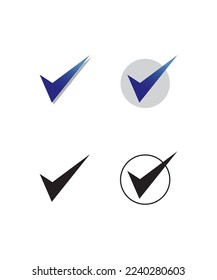 Check mark icon on white illustration