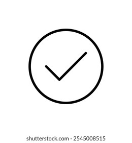 Icono de marca de verificación Conjunto de contorno en color blanco y negro