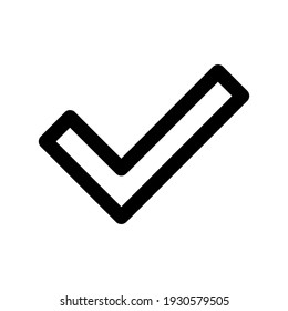 Check Mark Icon. Check Mark Outline Vector Icon. Vote Symbol Icon. Vector Icon.