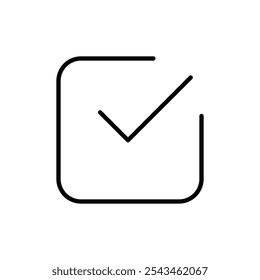Check mark icon Outline vector for web ui