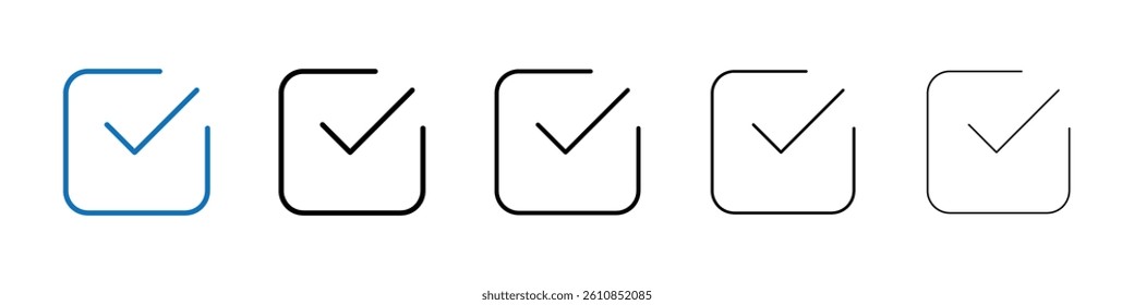 Check mark icon Outline vector logo for web ui