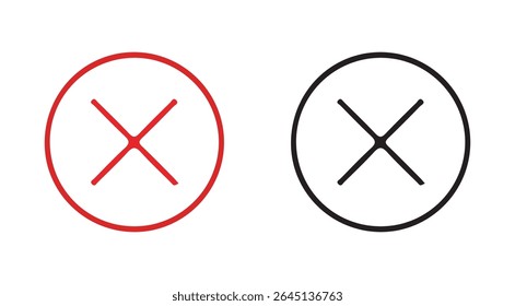 check mark icon. red and black  cross mark icon vector illustration eps 10