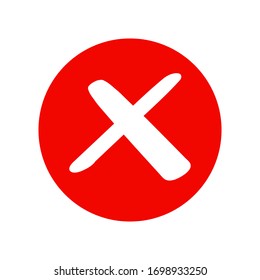 Check mark icon . red cross flat simbol x. delete icon vector illustration. eps 10