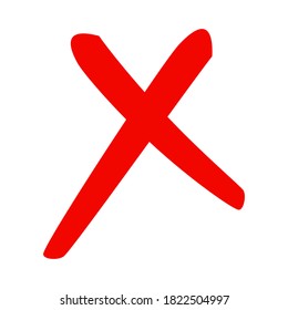 Markierungssymbol überprüfen. rotes Kreuz-Simbol x. Löschen Sie die Vektorgrafik des Symbols. eps10