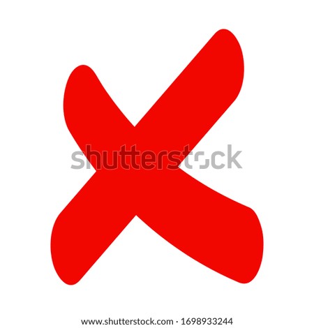Check mark icon . red cross flat simbol x. delete icon vector illustration. eps 10