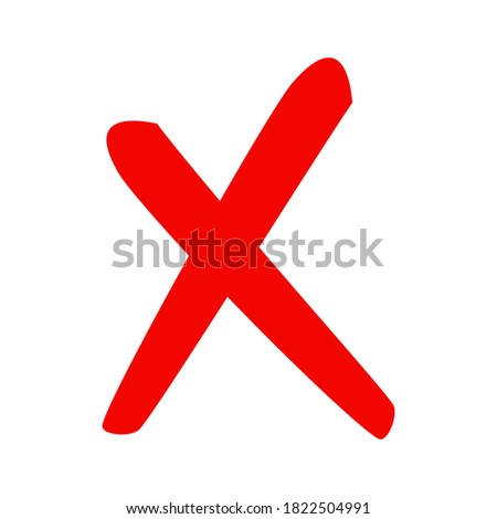Check mark icon . red cross flat simbol x. delete icon vector illustration. eps 10