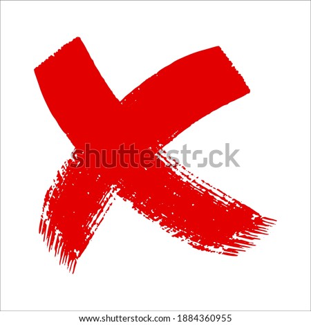 Check mark icon . red cross flat simbol x. delete icon vector illustration. eps 10