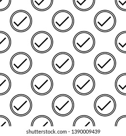 Markensymbol für nahtlose Mustervektor-Kunstillustration überprüfen