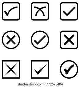 check mark icon set