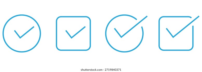 Check Mark Icon Set in Black and Green PNG Illustration