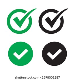 Check mark icon set. Check box icon. editable stoke eps 10.