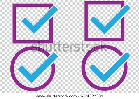 check mark icon set. check box icon with correct, accept checkmark icons green tick box, check list circle frame - checkbox symbol sign. checkbox square frame