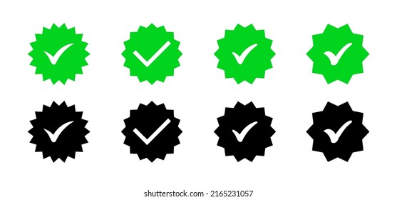 Check mark icon set. Checkmark certificate. Diploma. Vector line icon for Business and Advertising.