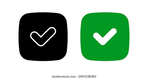 Conjunto de iconos de marca de verificación. Señal de la marca de verificación. para el concepto móvil y el Diseño web. Ilustración vectorial sobre fondo blanco