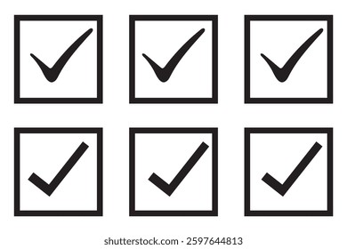 Check mark icon set. Checkmarks and confirm. Check marks for agreement, vote, confirmation,  Vector illustration design eps 10  