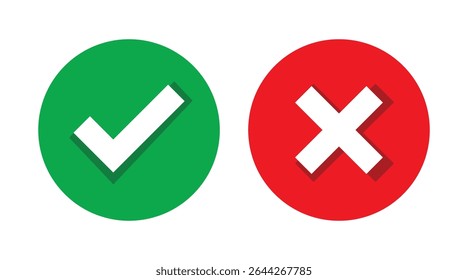 Ícone de marca de seleção definido. Marcas de seleção e confirmação. Marcas de verificação para concordância, voto, confirmação, escolha. Ilustração vetorial