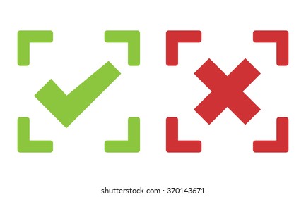 Check mark icon set in color . Vector illustration