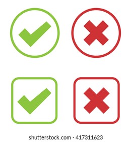 Check mark icon set in color . Vector illustration