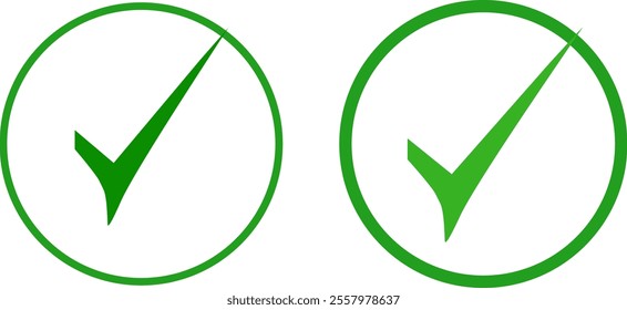 Check mark icon set with editable strokes. Check mark. 
